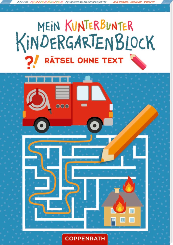 Mein k. Kindergartenblock: Rätsel o.Text - Feuerw. & Polizei
