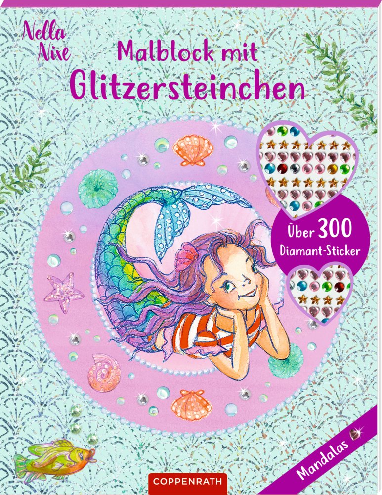 Malblock m. Glitzersteinchen: