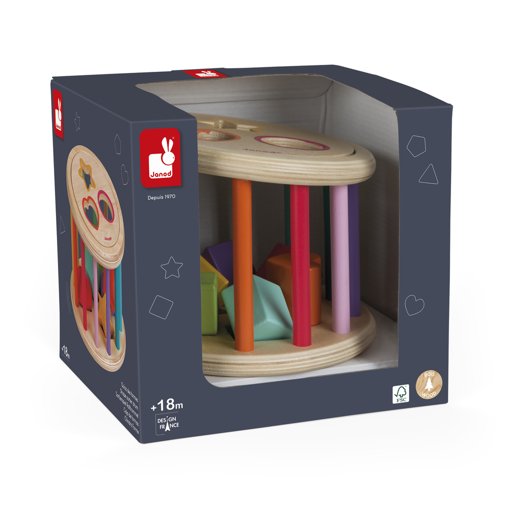 HOLZ-SORTIERSPIEL ROLLTROMMEL