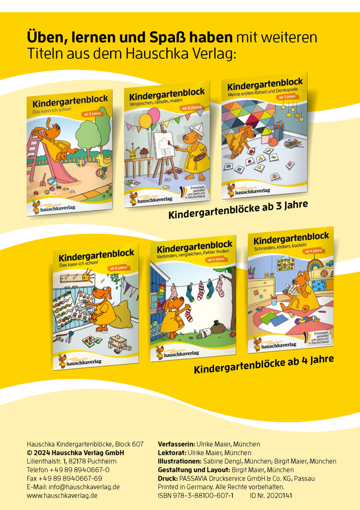 Kindergartenblock – Konzentration, Logik, Feinmotorik ab 3 Jahre, A5-Block