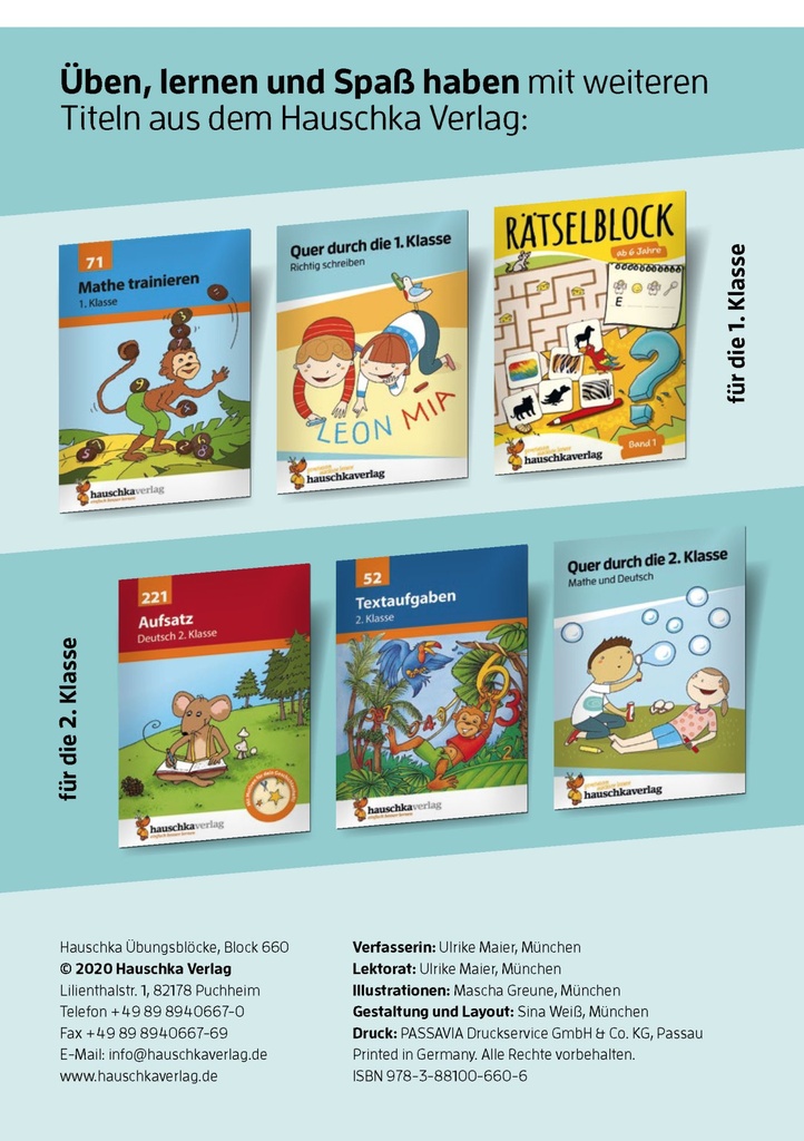 Quer durch die 1. Klasse, Lesen üben - A5-Übungsblock