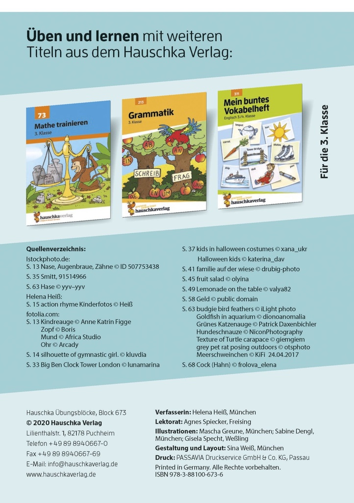Quer durch die 3. Klasse, Englisch - A5-Übungsblock