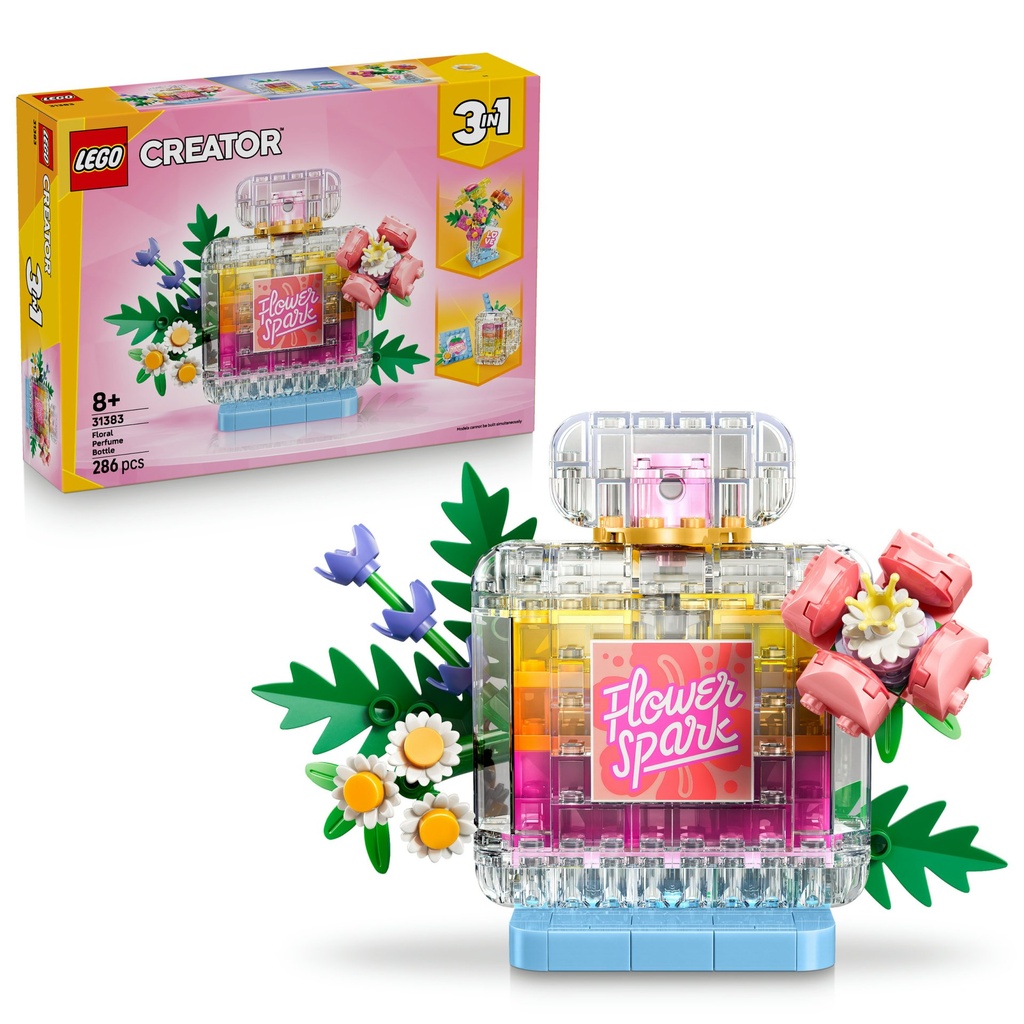 Parfümflasche mit Blumendeko