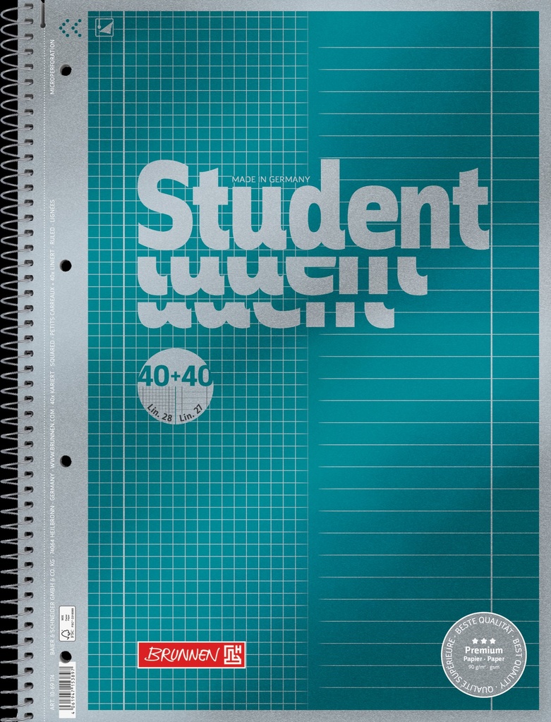 Collegeblock Duo A4 Lin.28+27 Premium