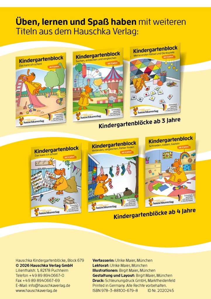 [9783881006798] Kindergartenblock ab 3 Jahre – Formen, Farben, Rätselspaß, A5-Block