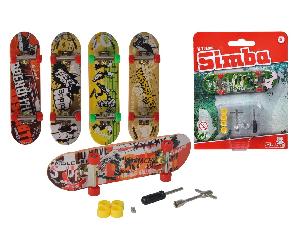 [4006592074548] Finger Skateboard, 6-sort.