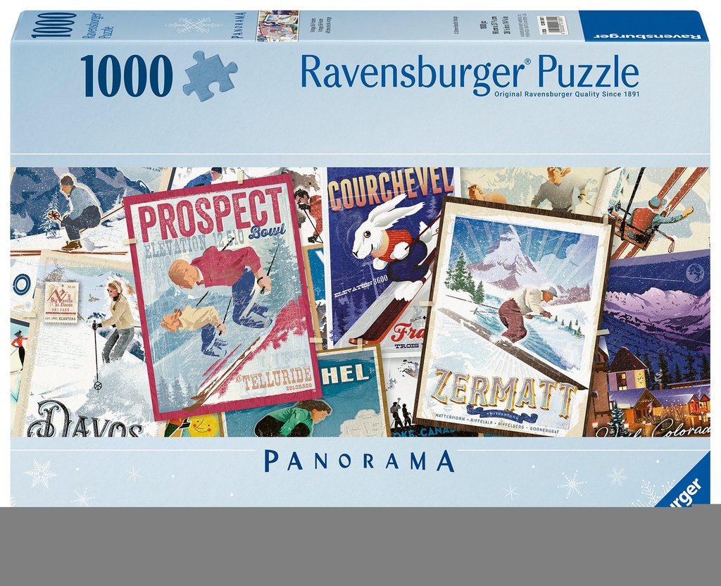 Puzzle 1000 Teile - Vintage Ski-Poster