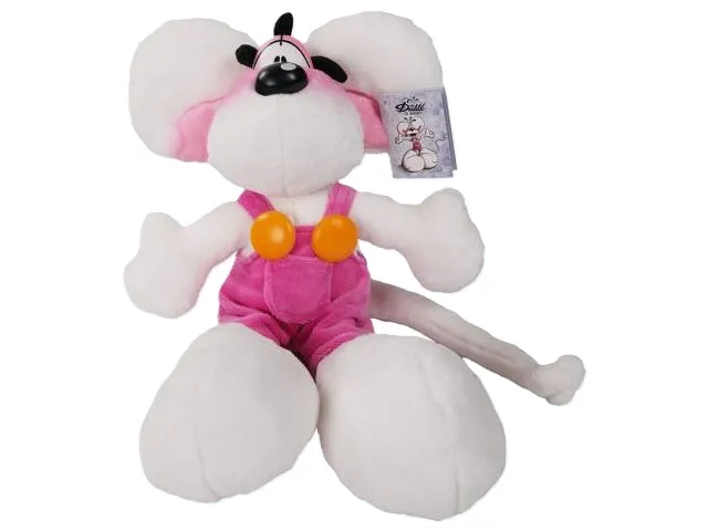 [4020728234675] Diddl Plüschtier in rosa Latzhose 30 cm