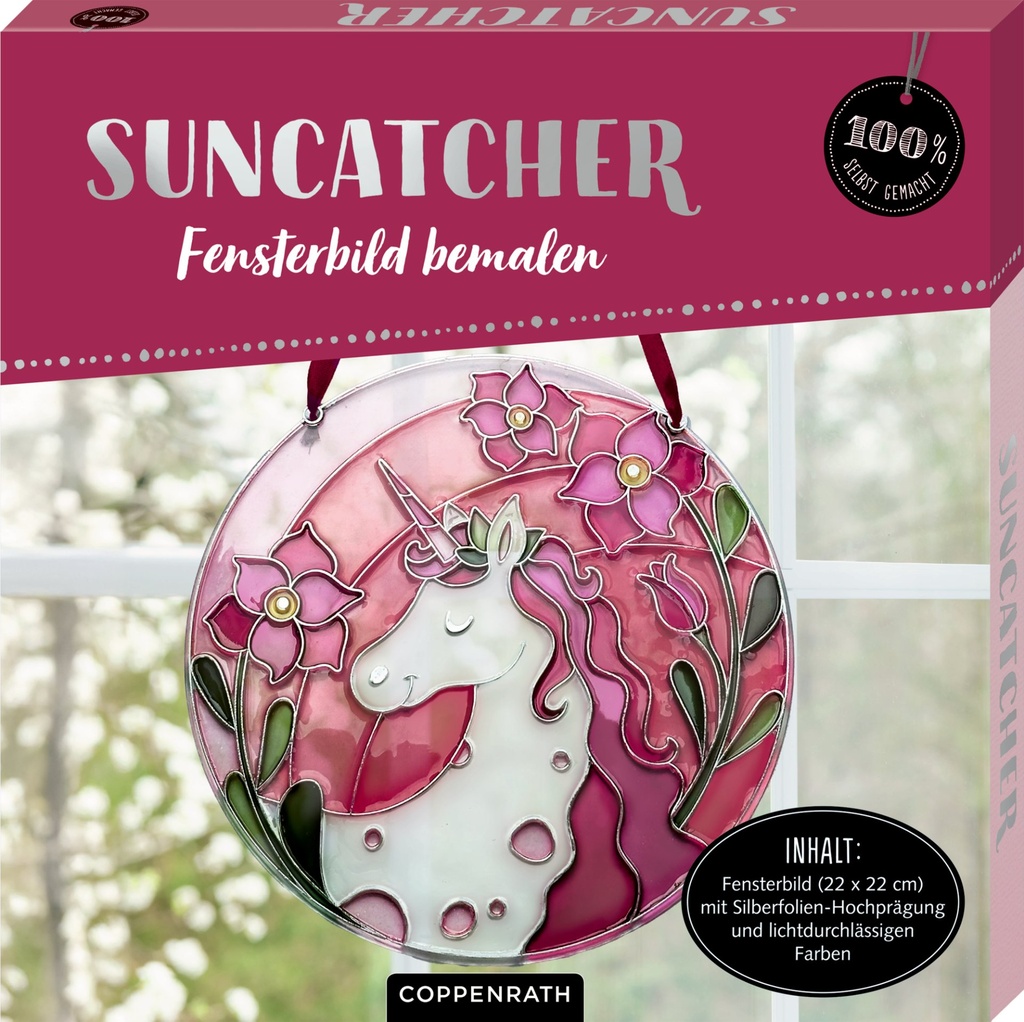 Suncatcher Fensterbilder bemalen (Einhorn)