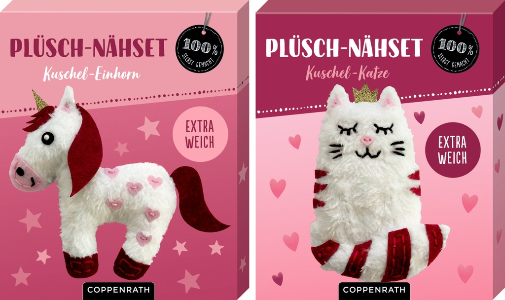 Plüsch-Nähset (Katze/Einhorn)
