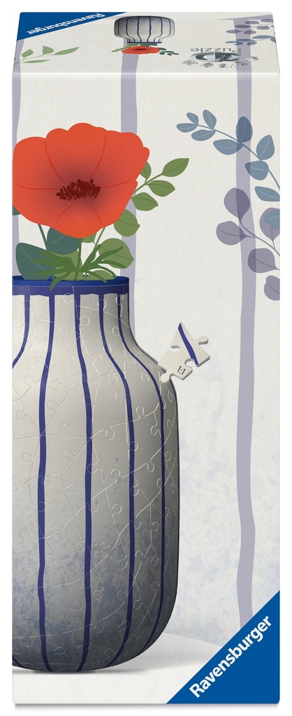 [4005555080831] Vase Stripes Blue
