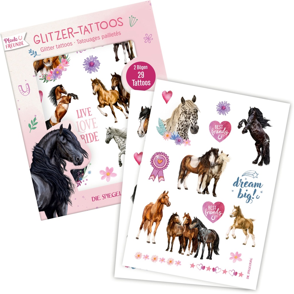 Glitzer-Tattoos - Pferdefreunde
