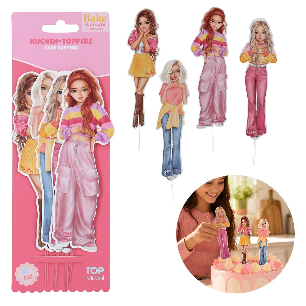 TOPModel Kuchen-Topper, 4 Stk. BAKE and CREATE