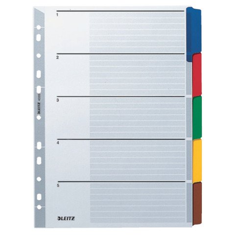 Blancoregister A4 4320 5tlg farbiger Karton