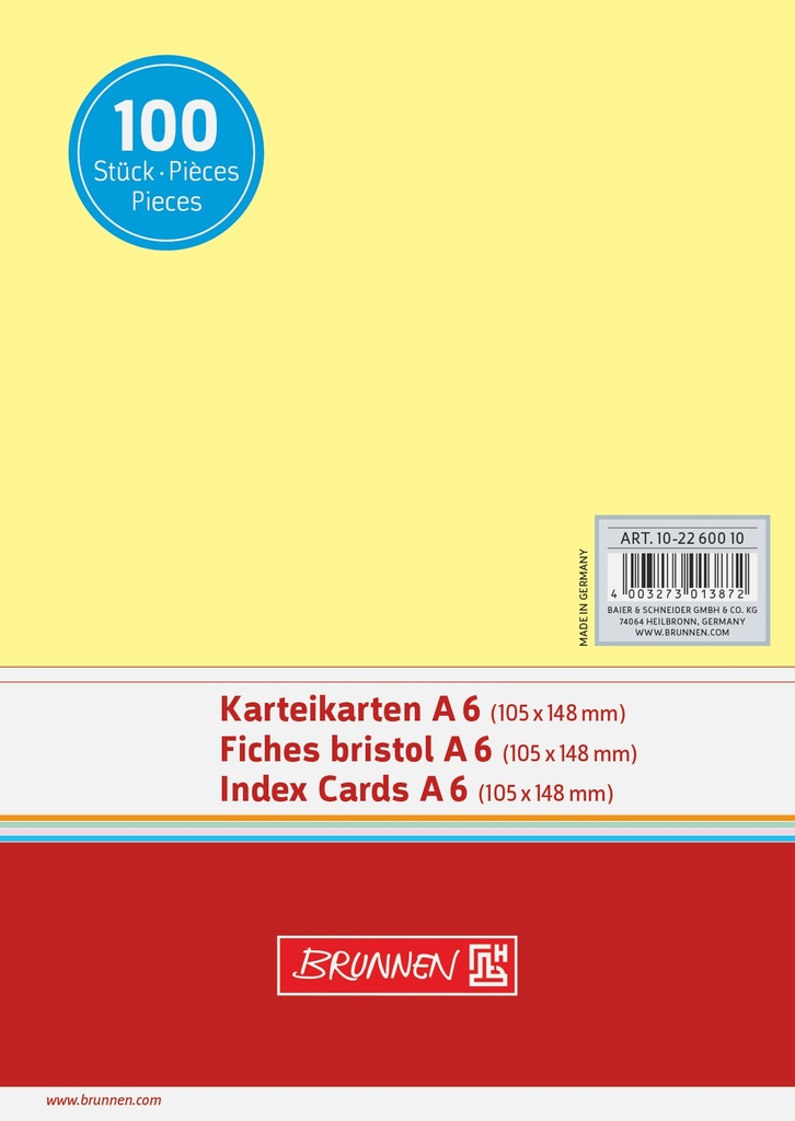 [4003273013872] Karteikarte A6 unlin ge 100St
