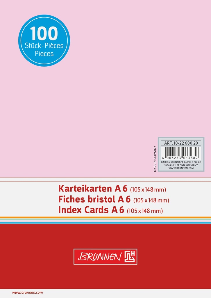 [4003273013889] Karteikarte A6 unlin rt 100St