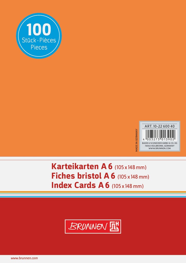 [4003273013902] Karteikarte A6 unlin or 100St