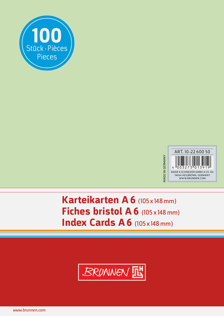 Karteikarte A6 unlin gn 100St