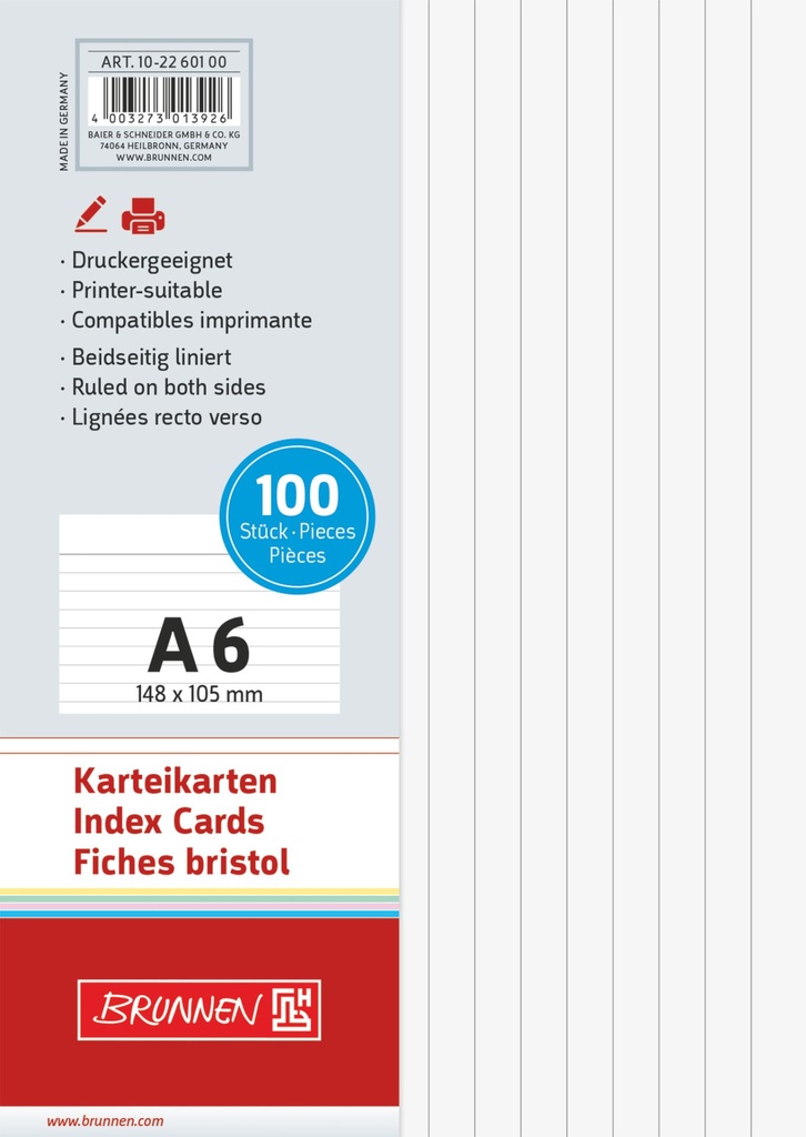 Karteikarte A6 lin ws 100St