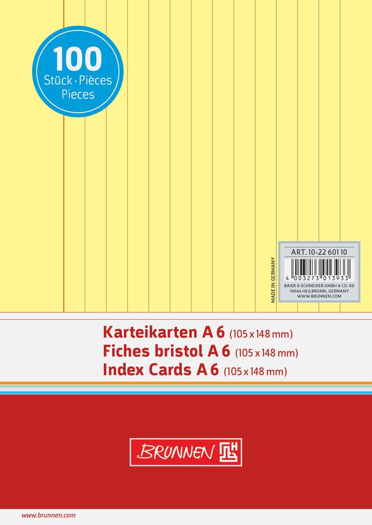 Karteikarte A6 lin ge 100St