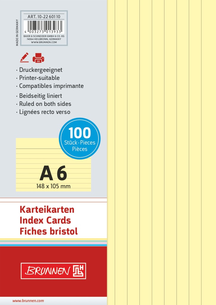 Karteikarte A6 lin ge 100St