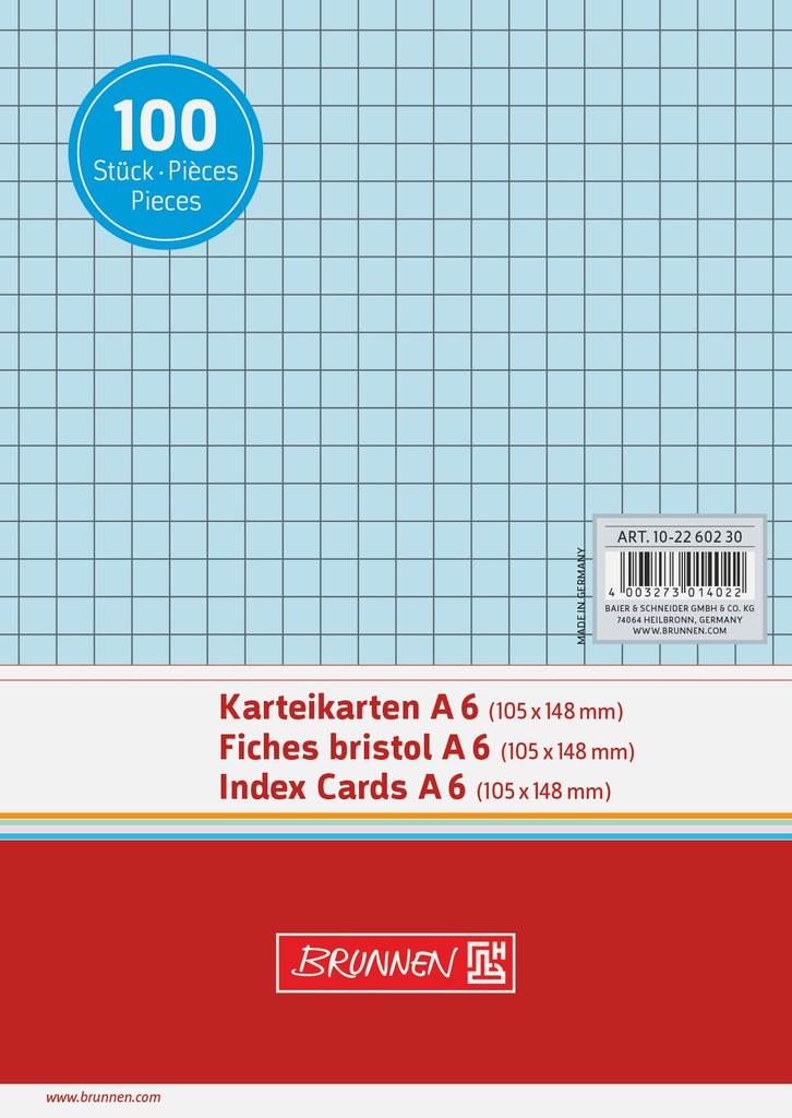 Karteikarte A6 kar bl 100St