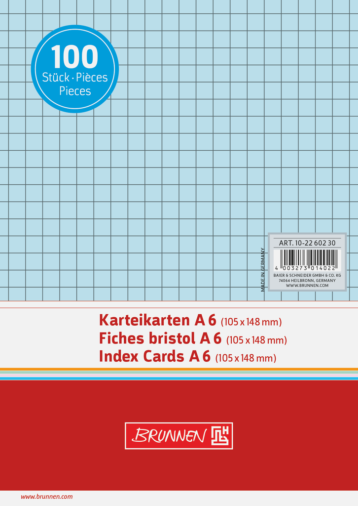 Karteikarte A6 kar bl 100St