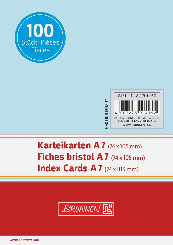 Karteikarte A7 unlin bl 100St
