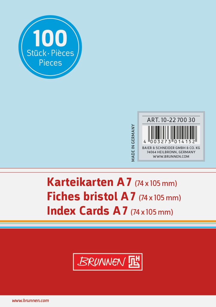 Karteikarte A7 unlin bl 100St