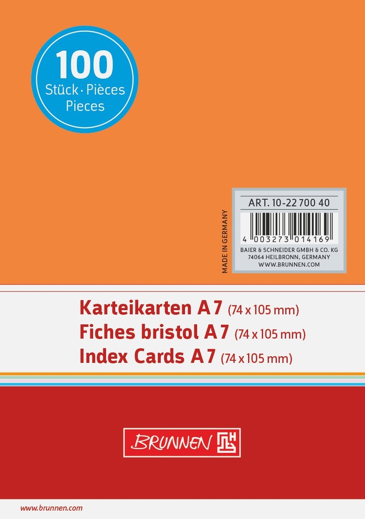 Karteikarte A7 unlin or 100St
