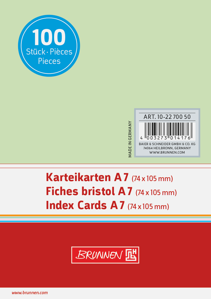 Karteikarte A7 unlin gn 100St