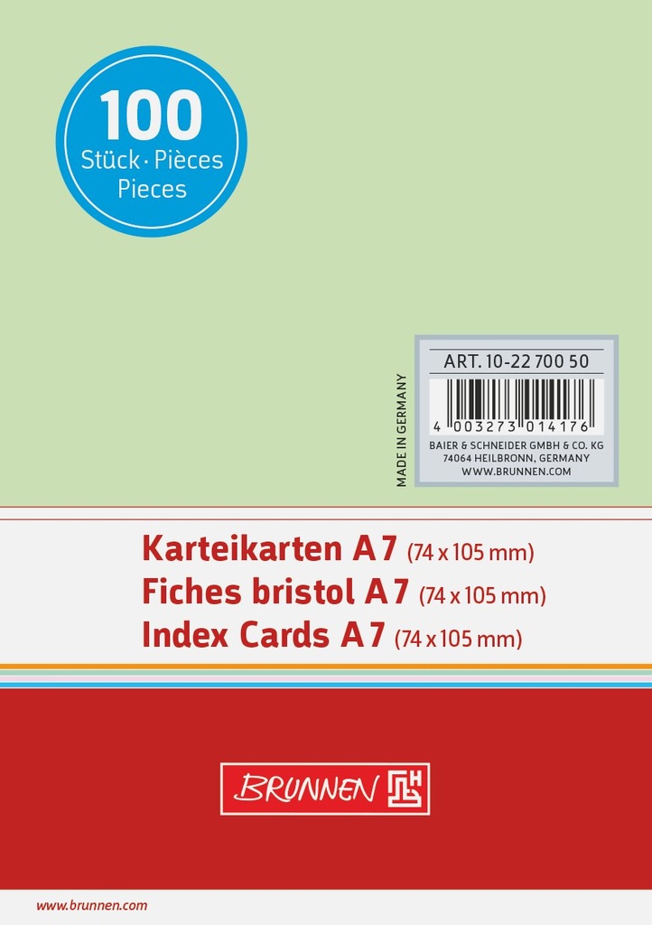 Karteikarte A7 unlin gn 100St