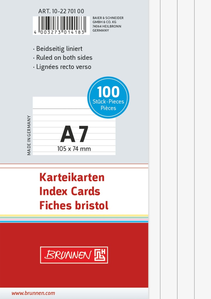 [4003273014183] Karteikarte A7 lin ws 100St
