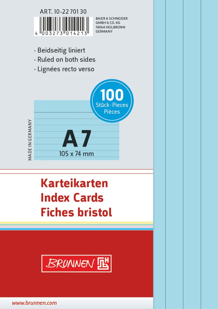 Karteikarte A7 lin bl 100St