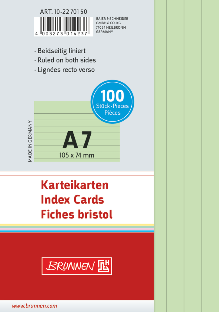 Karteikarte A7 lin gn 100St