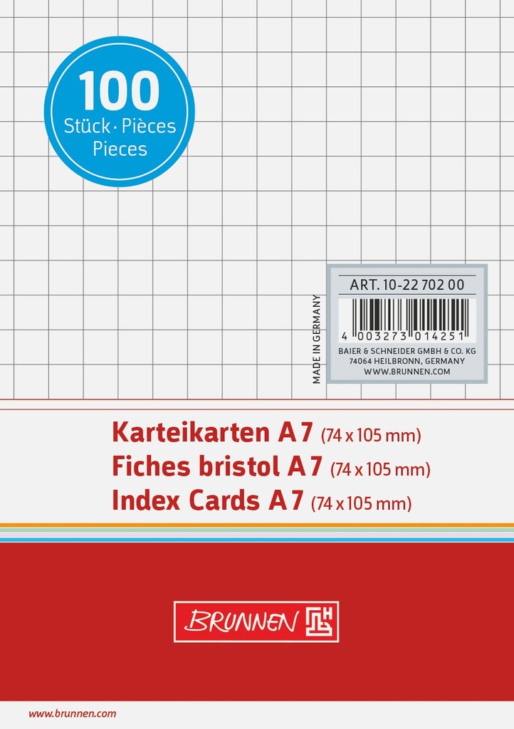 Karteikarte A7 kar ws 100St