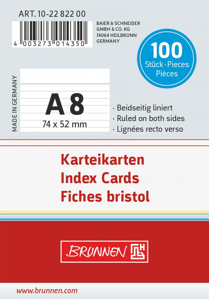 Karteikarte A8 lin ws 100St