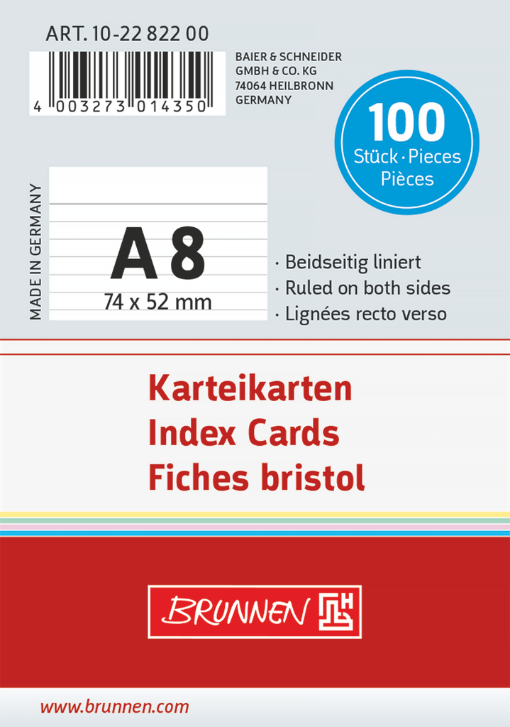 Karteikarte A8 lin ws 100St