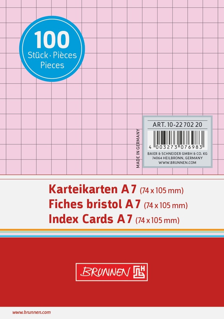 [4003273076983] Karteikarte A7 kar rt 100St