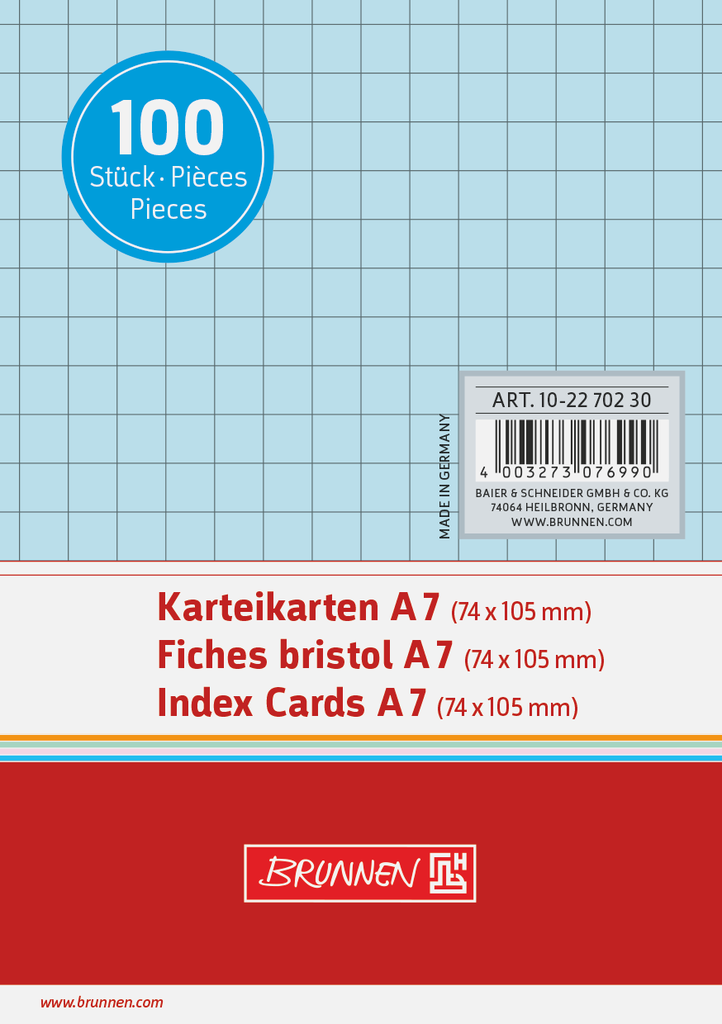 Karteikarte A7 kar bl 100St