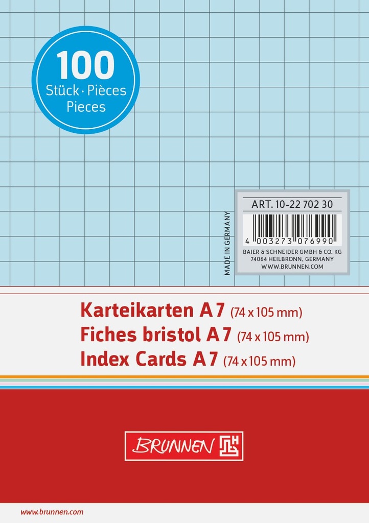 Karteikarte A7 kar bl 100St