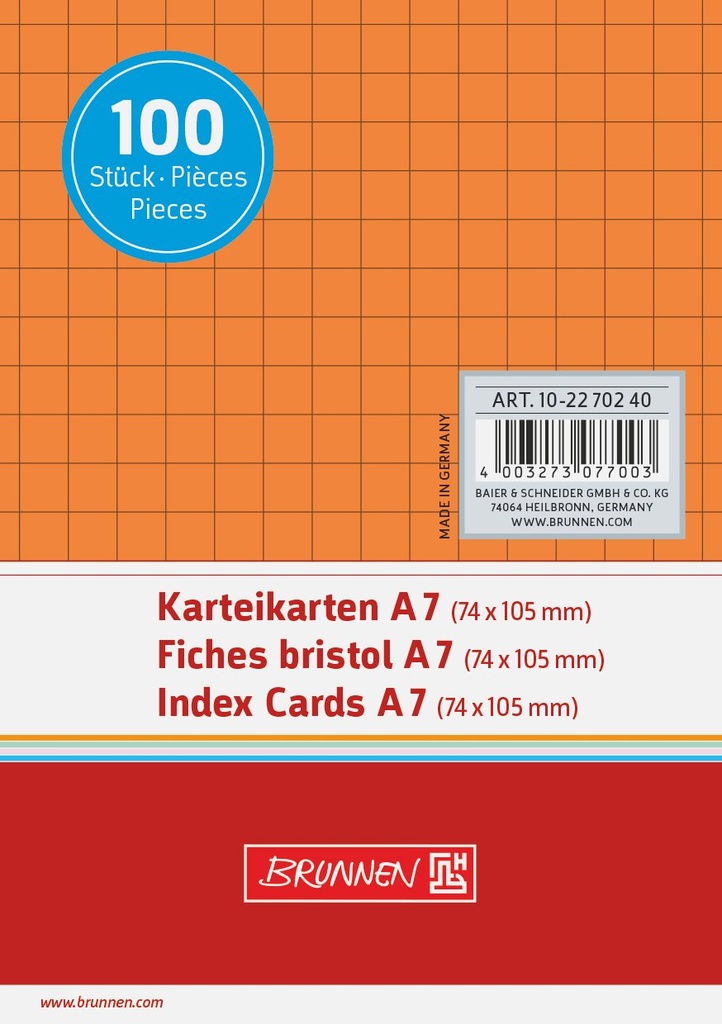 Karteikarte A7 kar or 100St