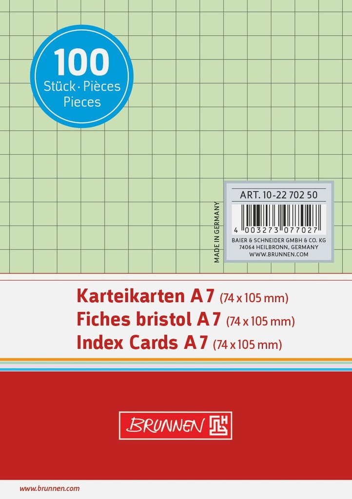 Karteikarte A7 kar gn 100St