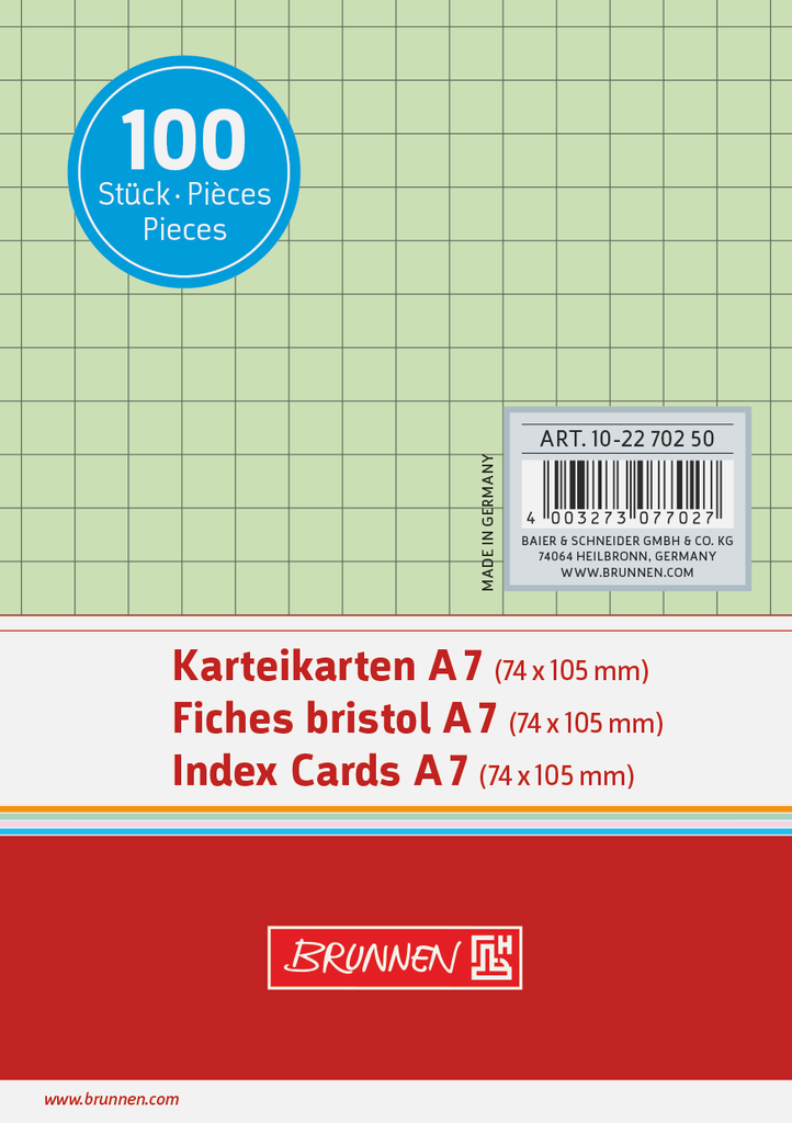 Karteikarte A7 kar gn 100St
