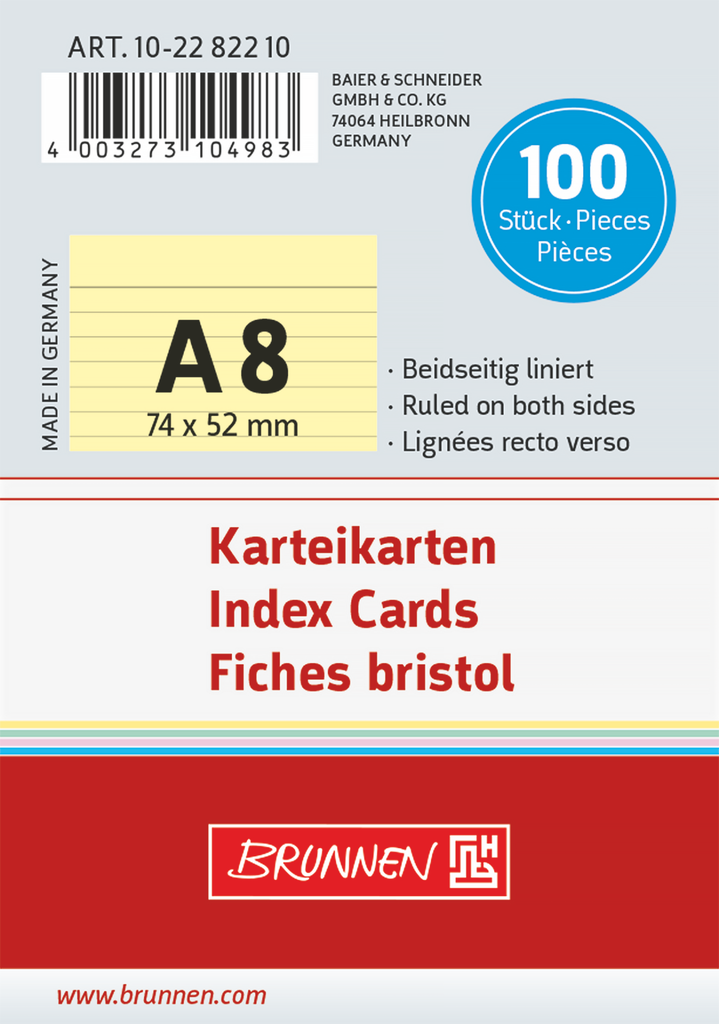 Karteikarte A8 lin ge 100St