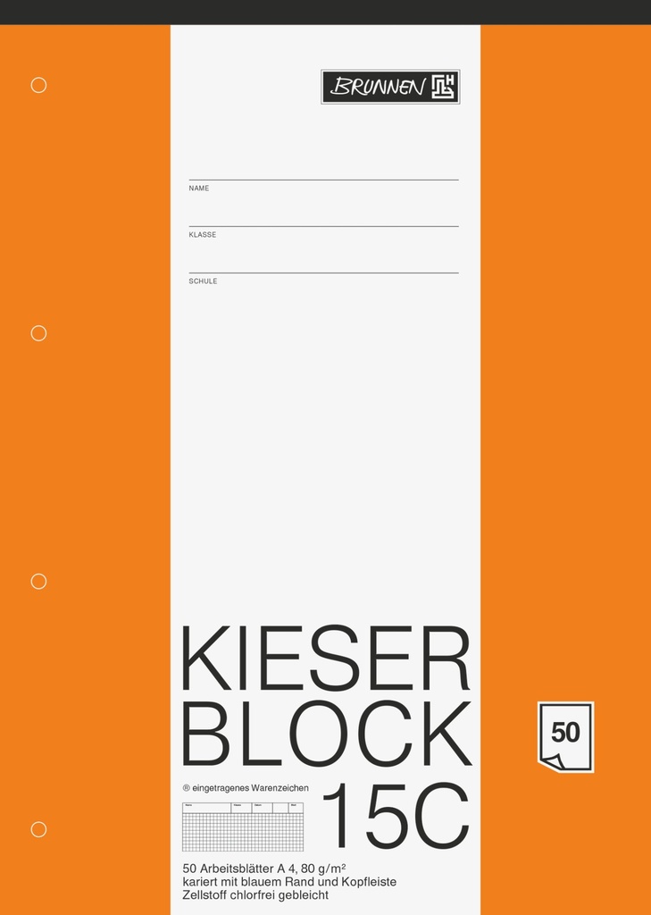 Block A4 Kieserblock kariert 50Bl