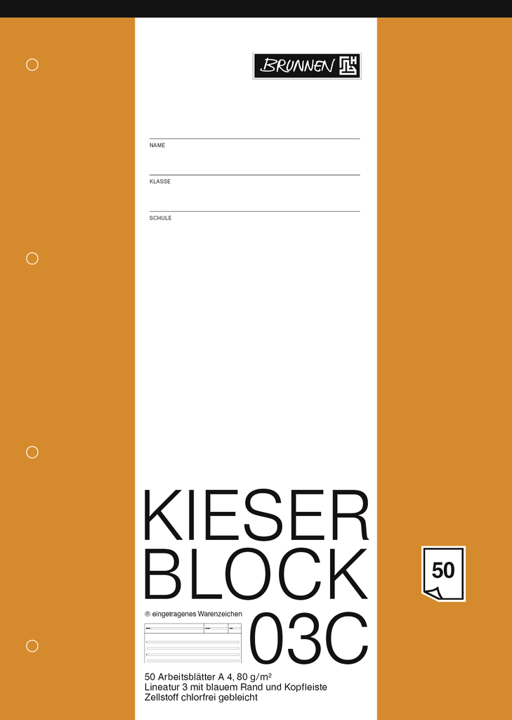 Block A4 Kieserblock Lin3 50Bl