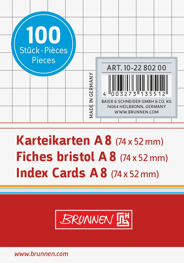 Karteikarte A8 kar ws 100St