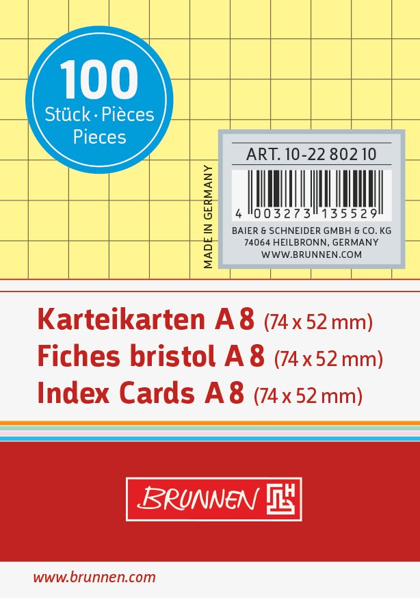 Karteikarte A8 kar ge 100St