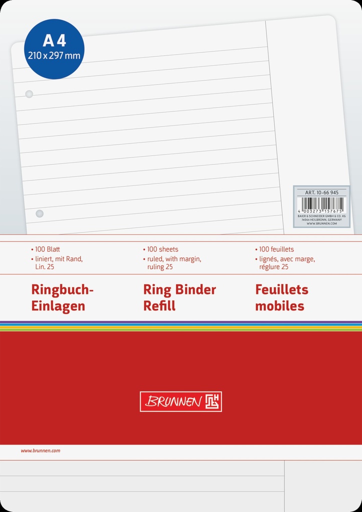 Ringbucheinlage A4 Lin25 100Bl